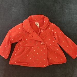CARTERS 18MONTH CORAL POLKA DOT COAT